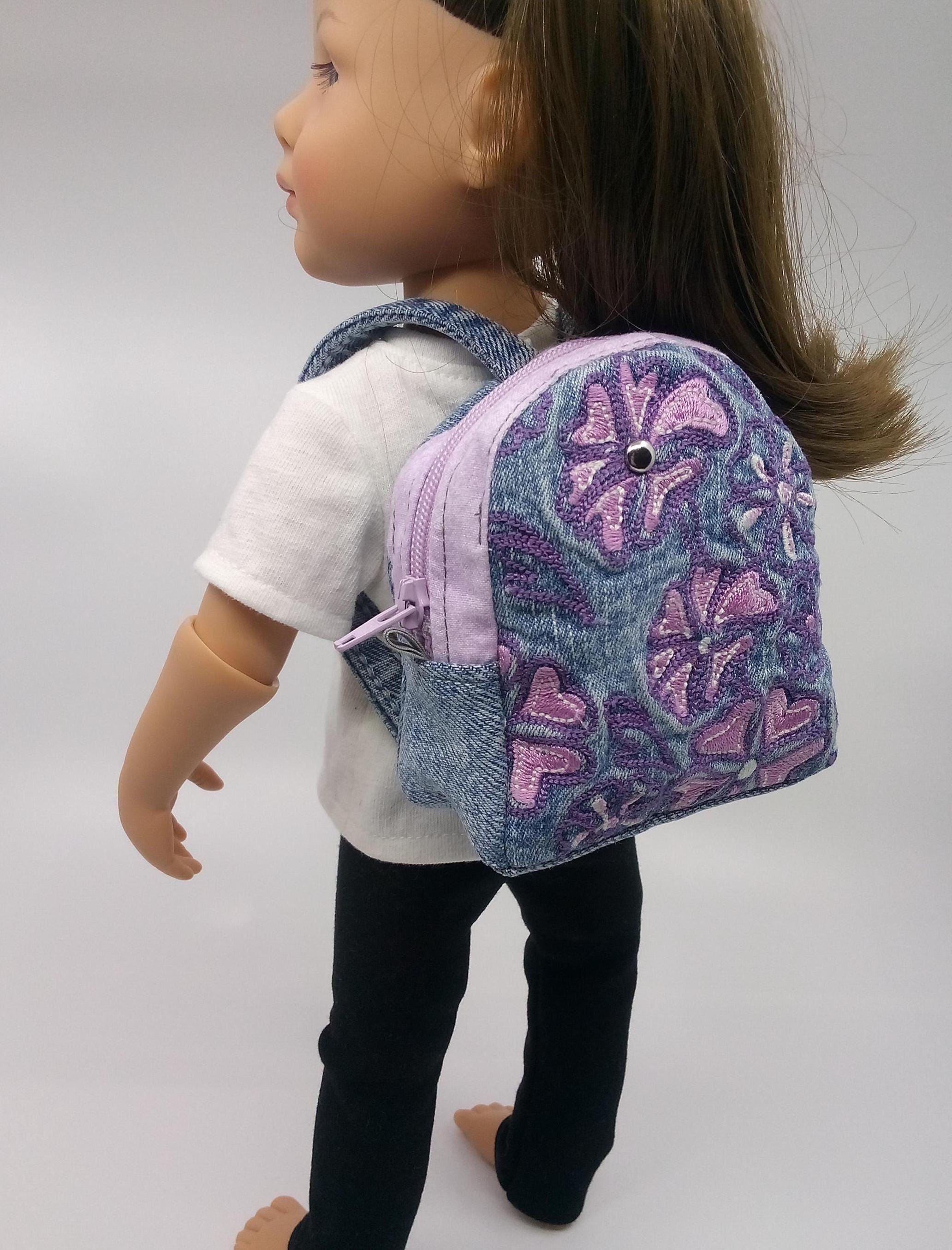 Vintage American Girl Doll Backpack ! Amazon.com: American Fashion World Doll Teal Sequin School  main image 3