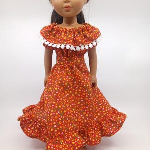 14.5 Inch Doll Dress - Fiesta Dress | Fits like Wellie Wishers, Ruby Red Fashion Friends and Glitter Girls
