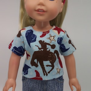 14.5 Inch Doll Shirt - Upcycled Long and Short-Sleeved Shirts in Assorted Prints | Fits like Wellies, Glitter Girls & Ruby Red Fashion