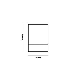 May include: Black rectangular frame with a single horizontal divider. The frame measures 30 inches wide and 40 inches tall.