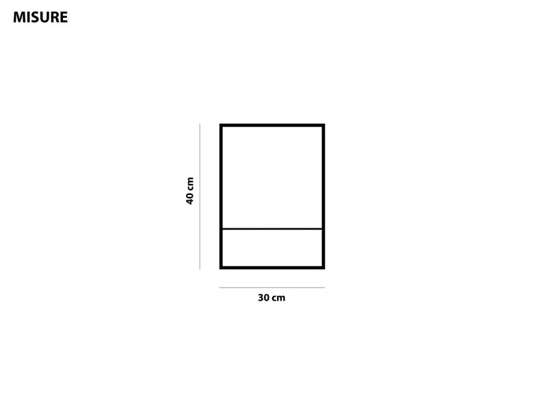 May include: Black rectangular frame with a single horizontal divider. The frame measures 30 inches wide and 40 inches tall.