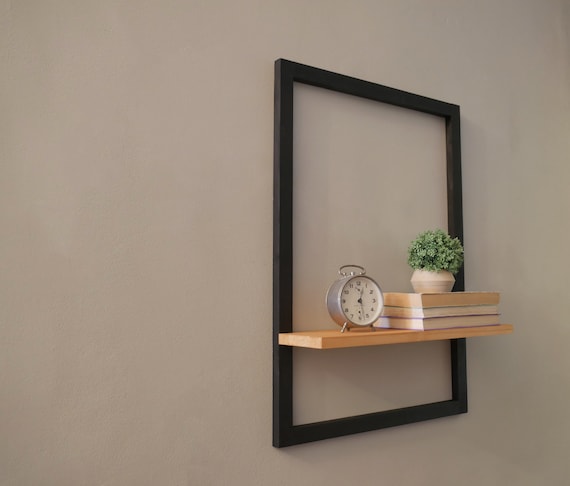 Cornice decorativa in legno /mensola con cornice/ripiani decorativi/regalo/arte da parete/ripiani/decorazione murale/quadro con ripiano