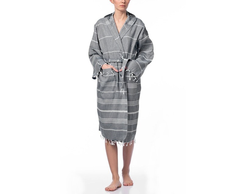 Turkish Bathrobe Bridesmaid Robe Gray Bathrobe Turkish Etsy