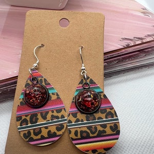 Serape Stripe Leather Earrings