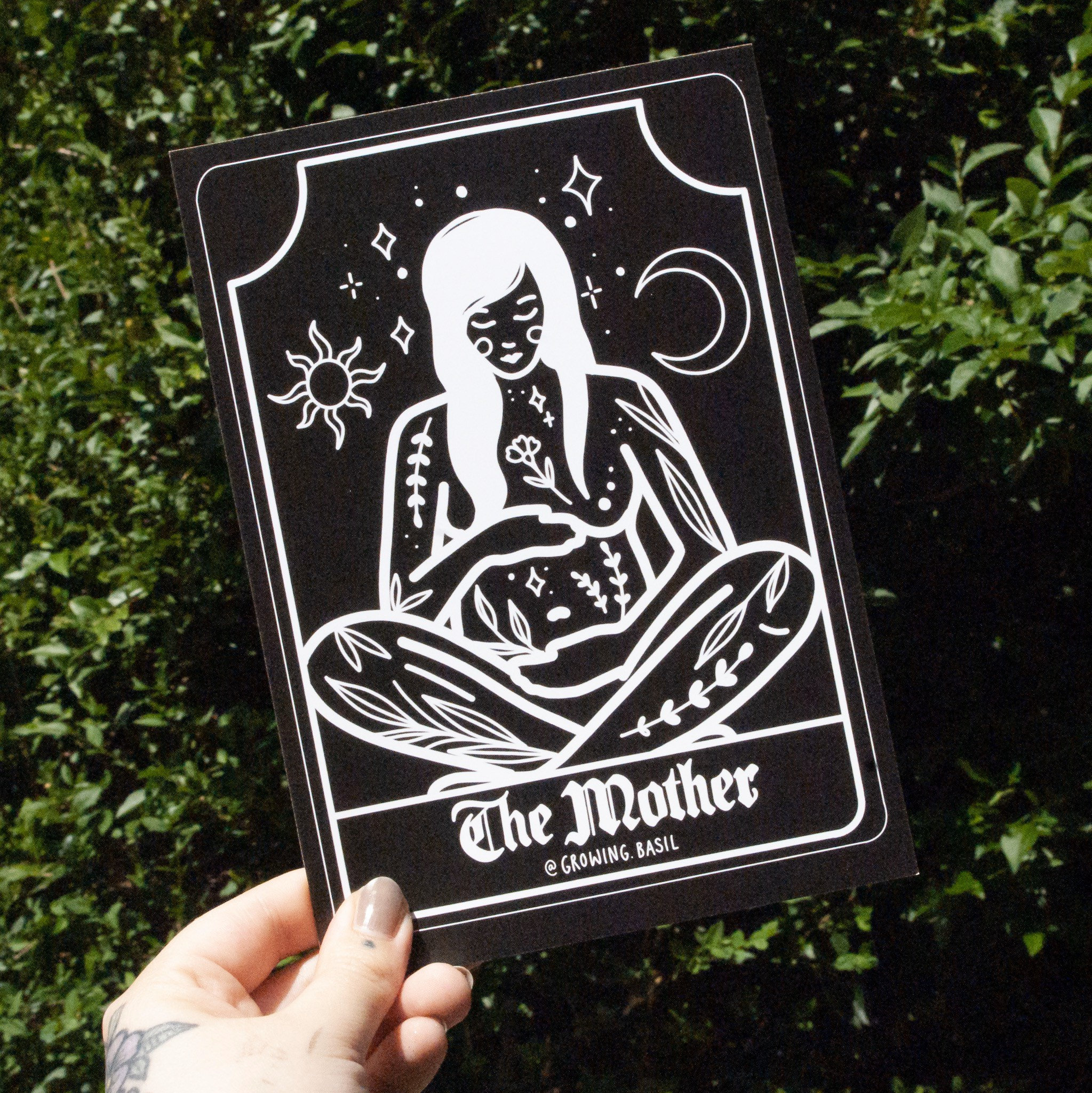 The Mother Tarot Card Black a5 Print Etsy