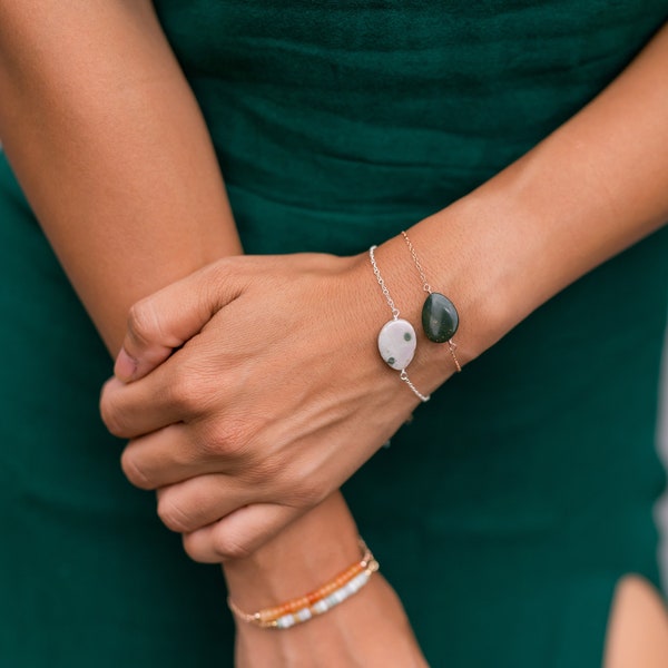 Kabamby ocean jasper wire wrapped sterling silver, gold fill or rose gold fill bracelet