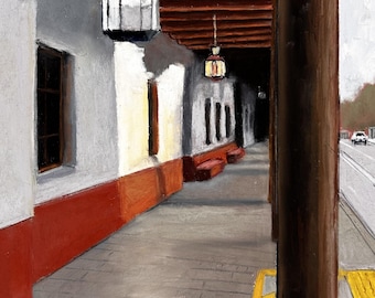 Calle de Santa Fe - Pintura al pastel