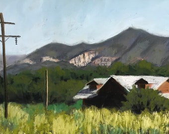 New Mexico view - Pastel painting