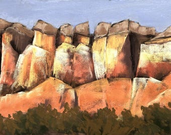 Scogliere di Abiquiu - Pittura a pastello