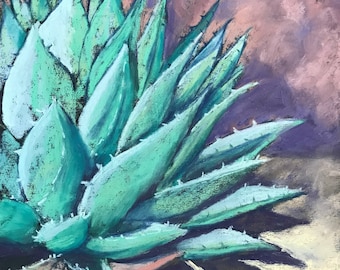 New Mexico agave - Pastel painting