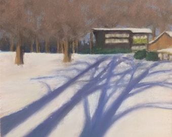 Snow shadows - Pastel painting