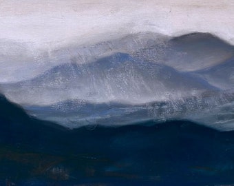 Snow in the mountains - Pastel painting