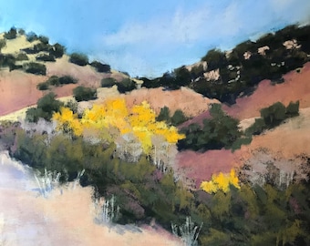 Autumn hills - Pastel painting