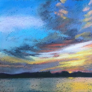 Cedar Key zonsondergang - Pastel schilderij