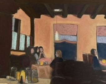 Santa Fe cafe 6 - Pastel painting