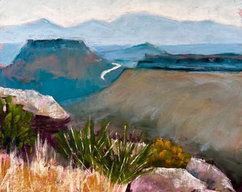 View from Los Alamos - Pastel painting
