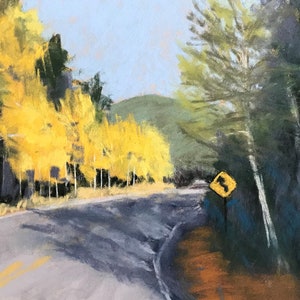 Aspen drive 2 - Pastel painting