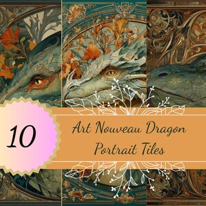 Carrelage Dragon Fantasy - Art mural et sous-verre en céramique botanique botanique Art nouveau de style William Morris