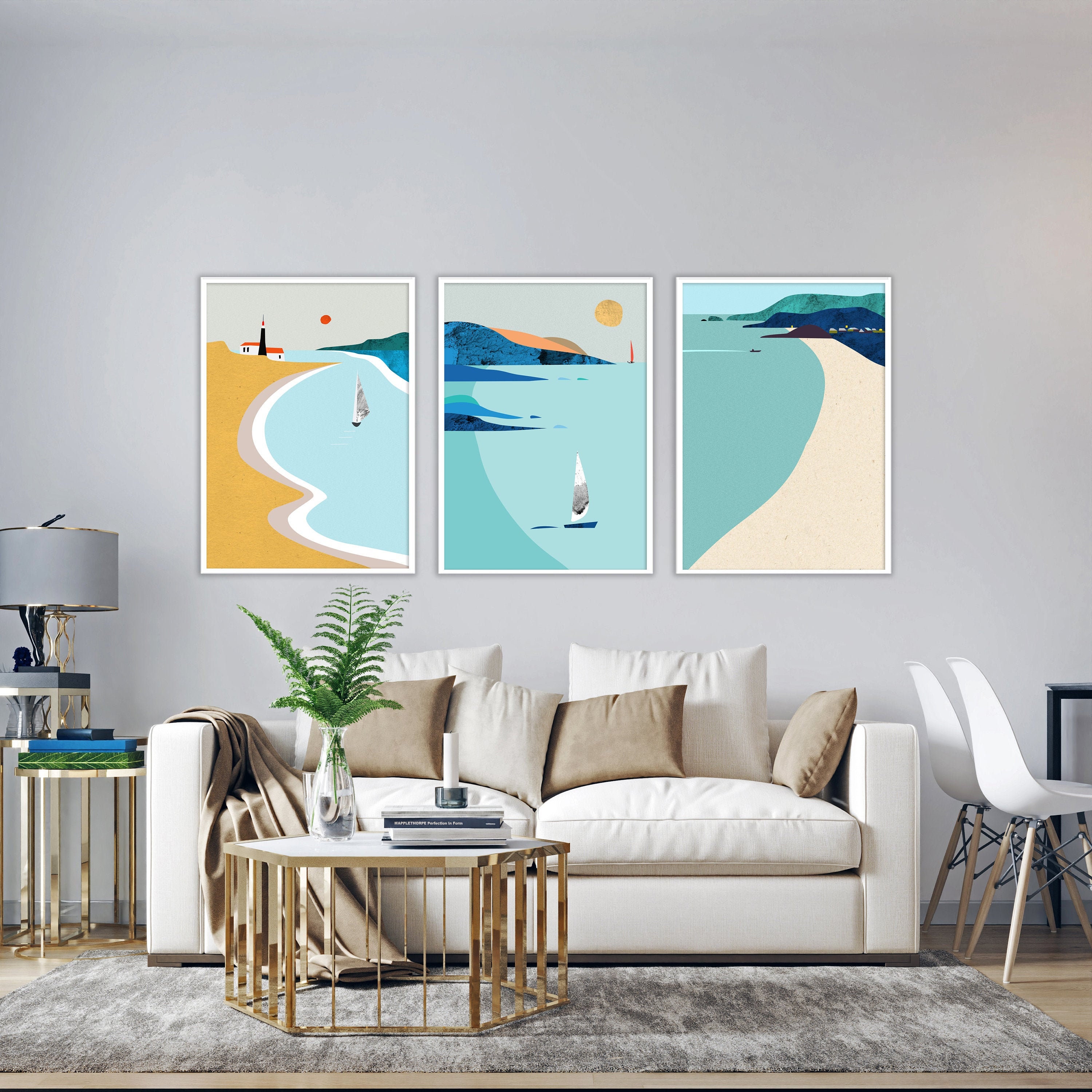 Set of 3 Scandinavian Wall Art Nordic Wall Prints Lighthouse Etsy