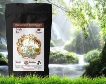 Premium Coffee - Elvish Roast - Brewed in Small Batch Fantasy Themed Coffee Gift for Geek Nerd Gift