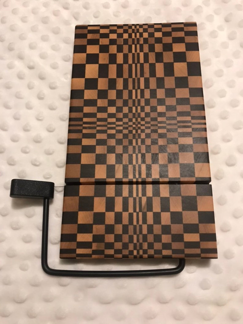 Walnut and Maple Custom 3D End Grain Cheese Slicer Board