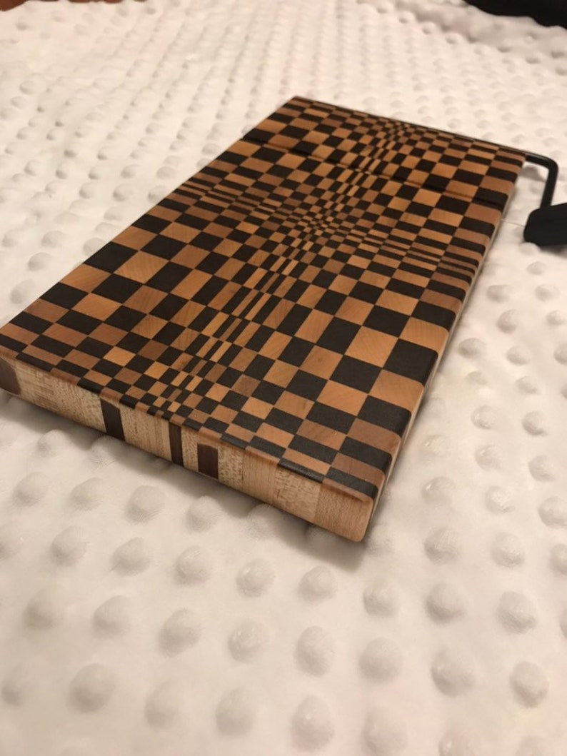 Walnut and Maple Custom 3D End Grain Cheese Slicer Board