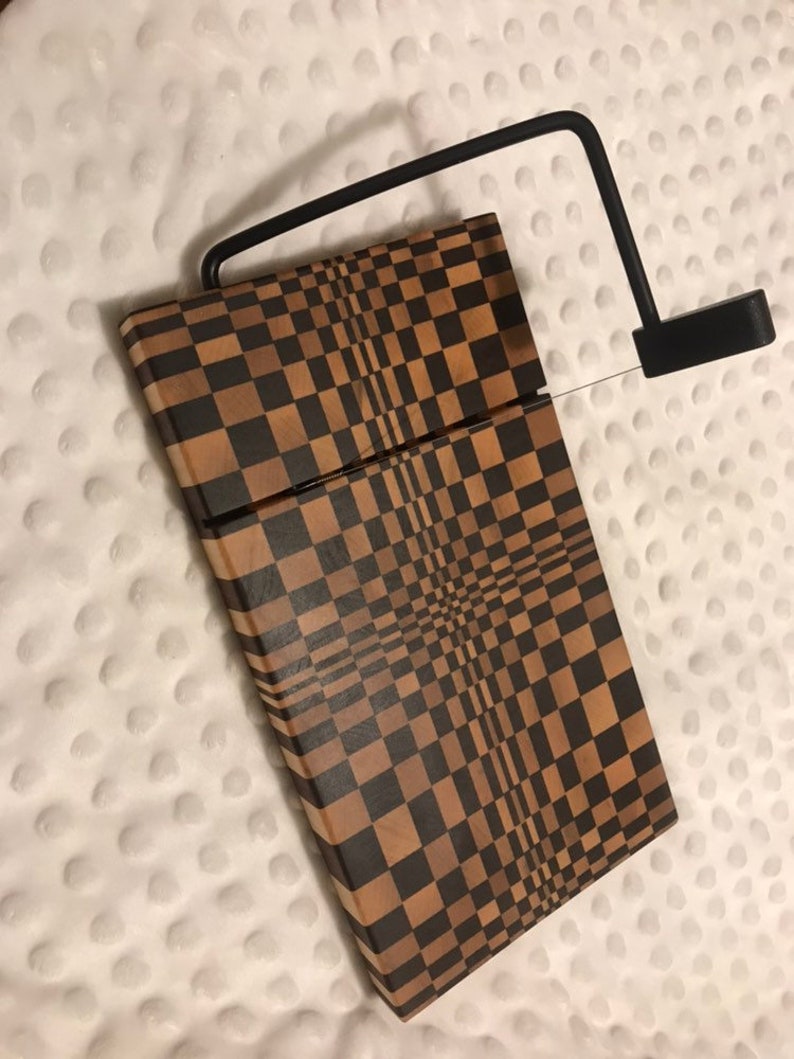 Walnut and Maple Custom 3D End Grain Cheese Slicer Board