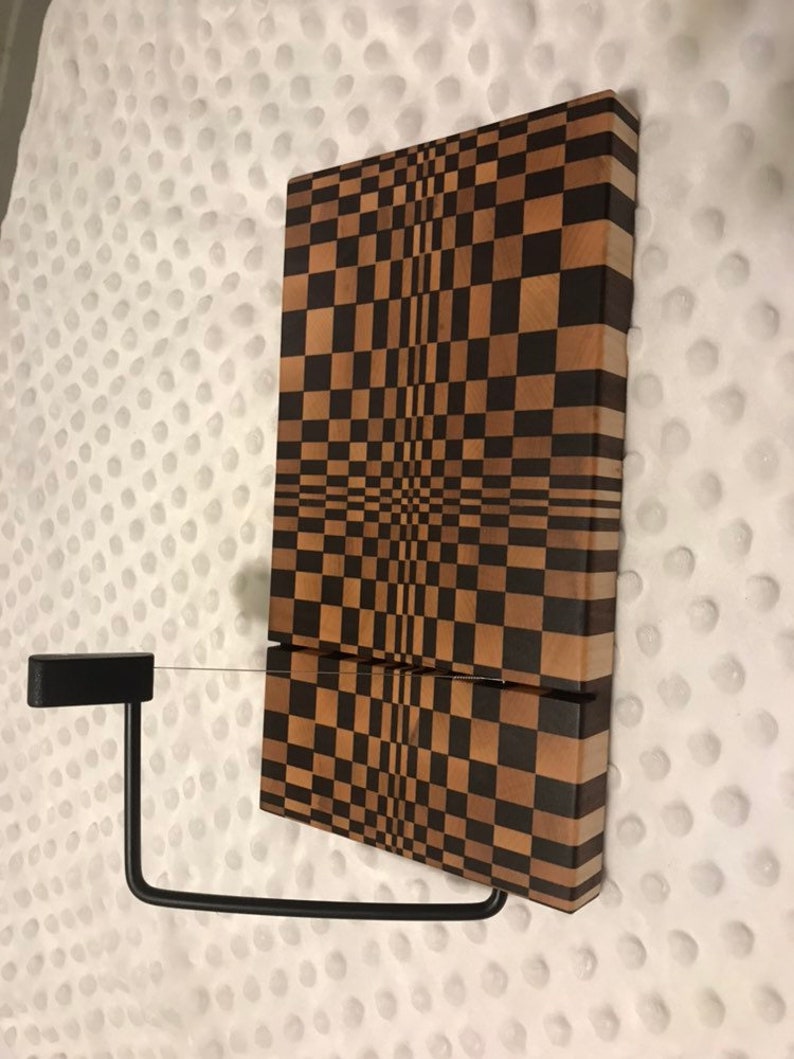 Walnut and Maple Custom 3D End Grain Cheese Slicer Board