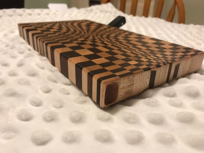 Walnut and Maple Custom 3D End Grain Cheese Slicer Board