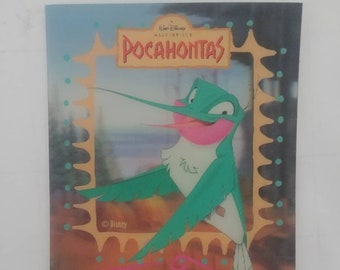 Caja de cereal premium de juguete con tarjeta lenticular 3D de Kellogg's Cereal Pocahontas de 1996.