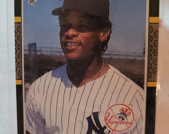 Tarjeta de béisbol VTG Retro Leaf 1987 MLB Ricky Henderson de los Yankees de Nueva York