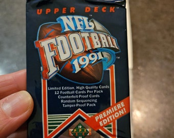VTG Retro Upper Deck NFL Football Sports Cartes à collectionner 1991 Nouveau paquet scellé, vous recevrez 1 paquet !