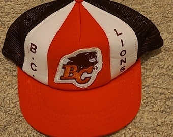 VTG Retro BC Lions CFL - Casquette de camionneur snapback de football années 80