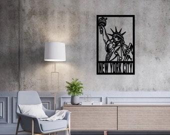 New York City Metal Wall Art - Ideal Gift for Husband, Office Wall Decor, Interior Accent, or Valentine's Day