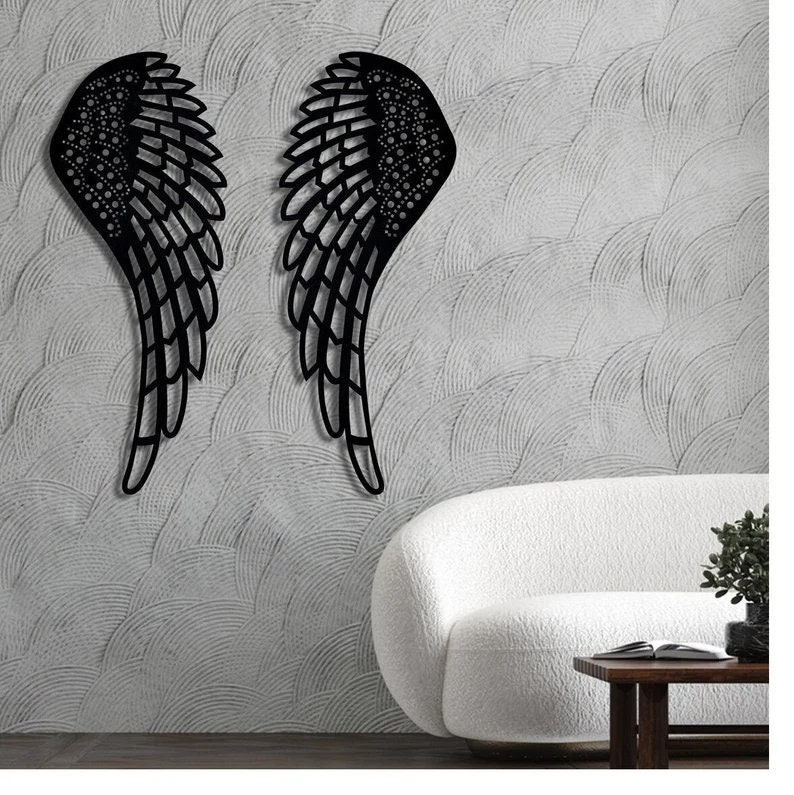 Angel Wings Metal Wall Art Angel Wings Metal Decor Metal Etsy