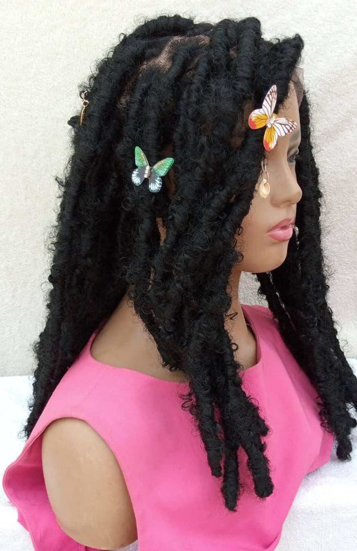 Butterfly locs wig distressed locsmessy locsfull lace Etsy