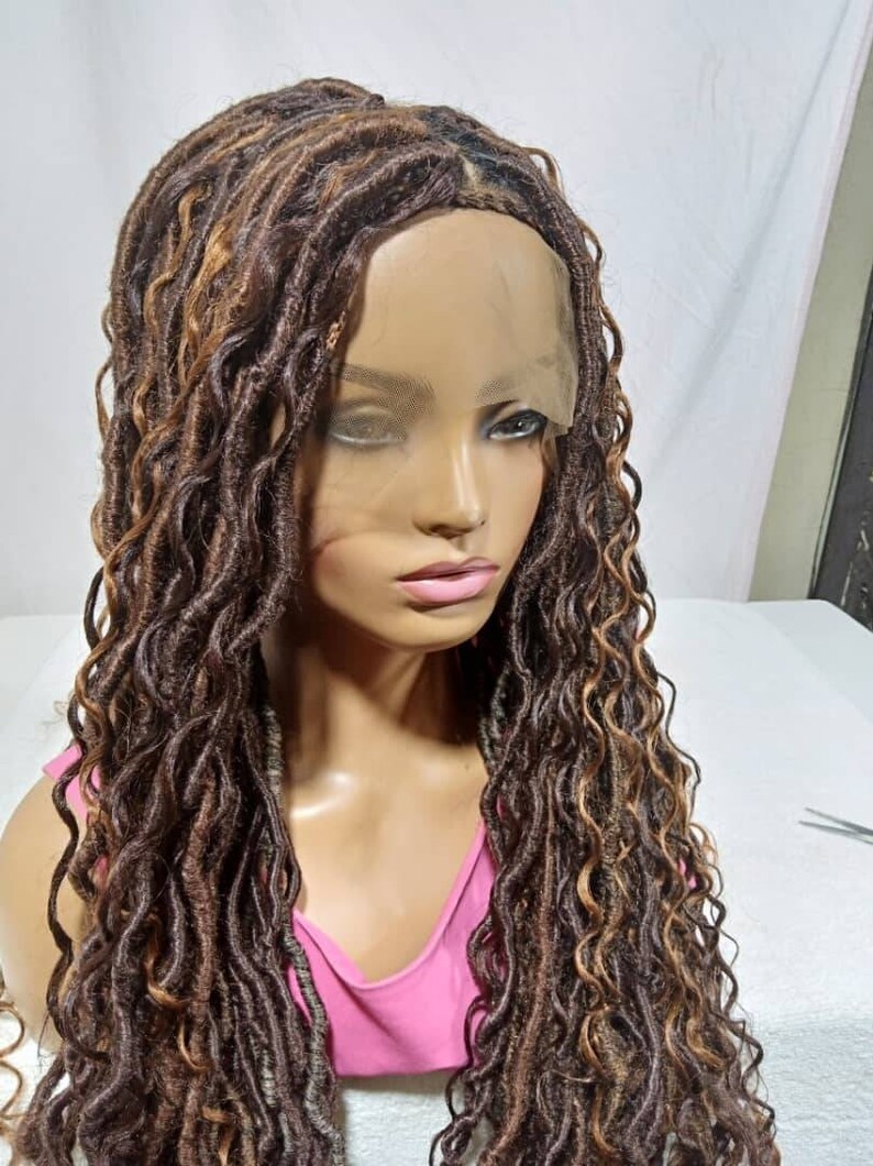 Braided Wig Goddess Locsboho Locs Etsy