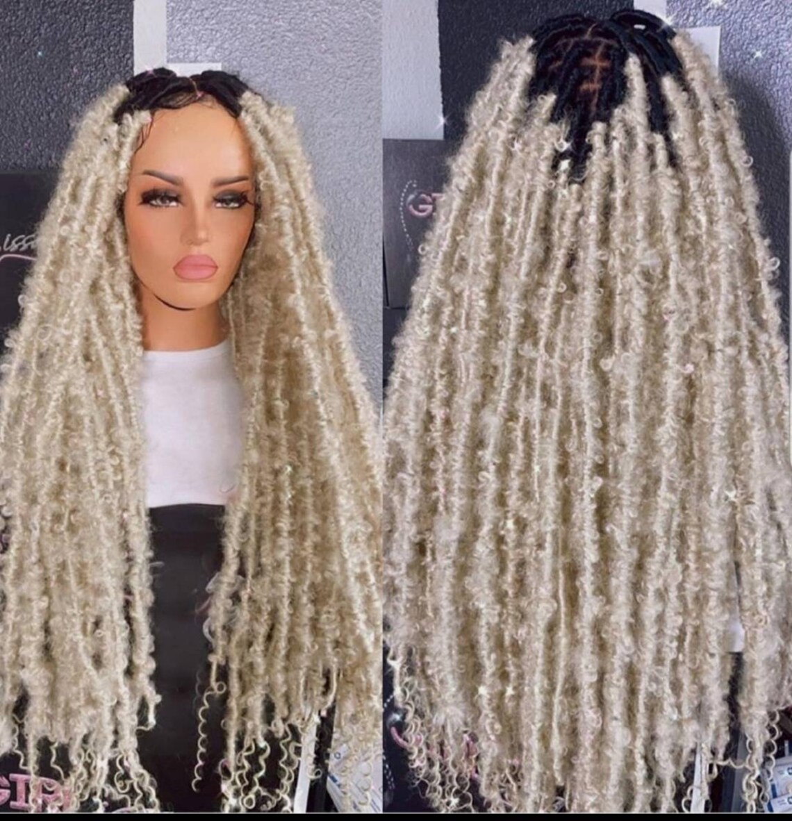 30 inches black/honey blonde Butterfly locs handmade Etsy