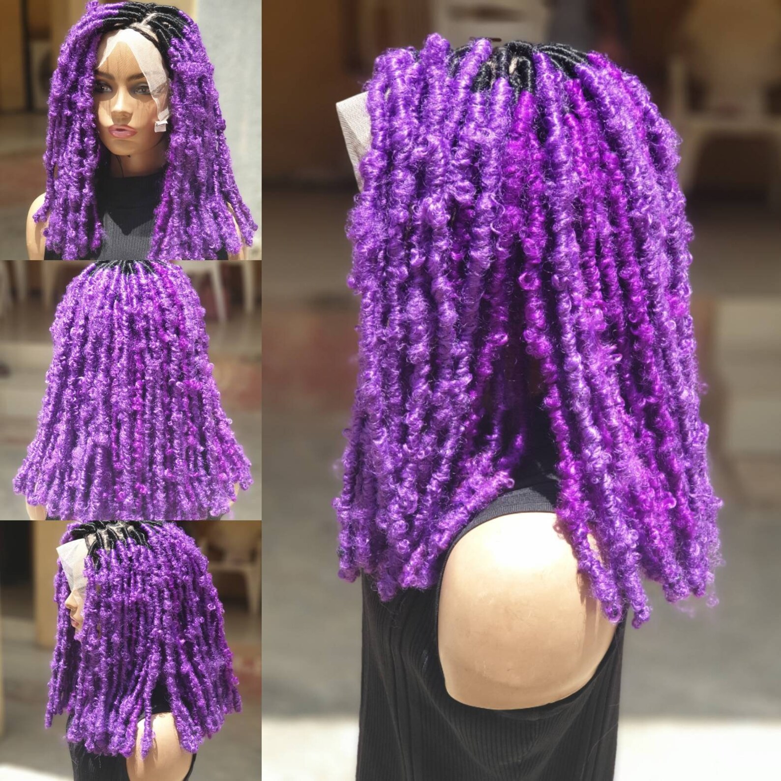 Ombre Purple Messy Butterfly Locs Handmade Locsfaux Locs Etsy
