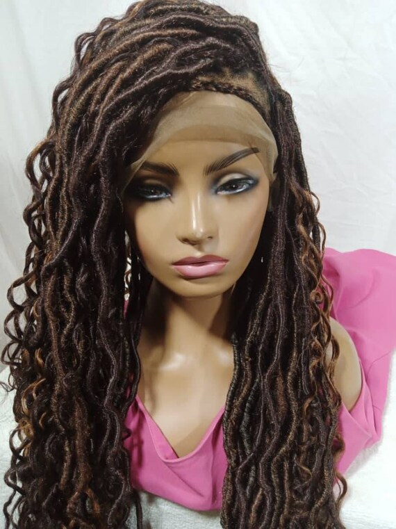 Braided Wig Goddess Locsboho Locs Etsy