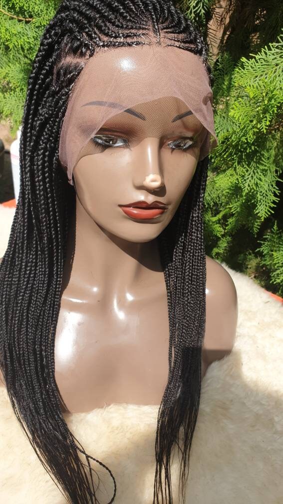 Braided wigcornrows full lace wig frontal wigbraids self Etsy