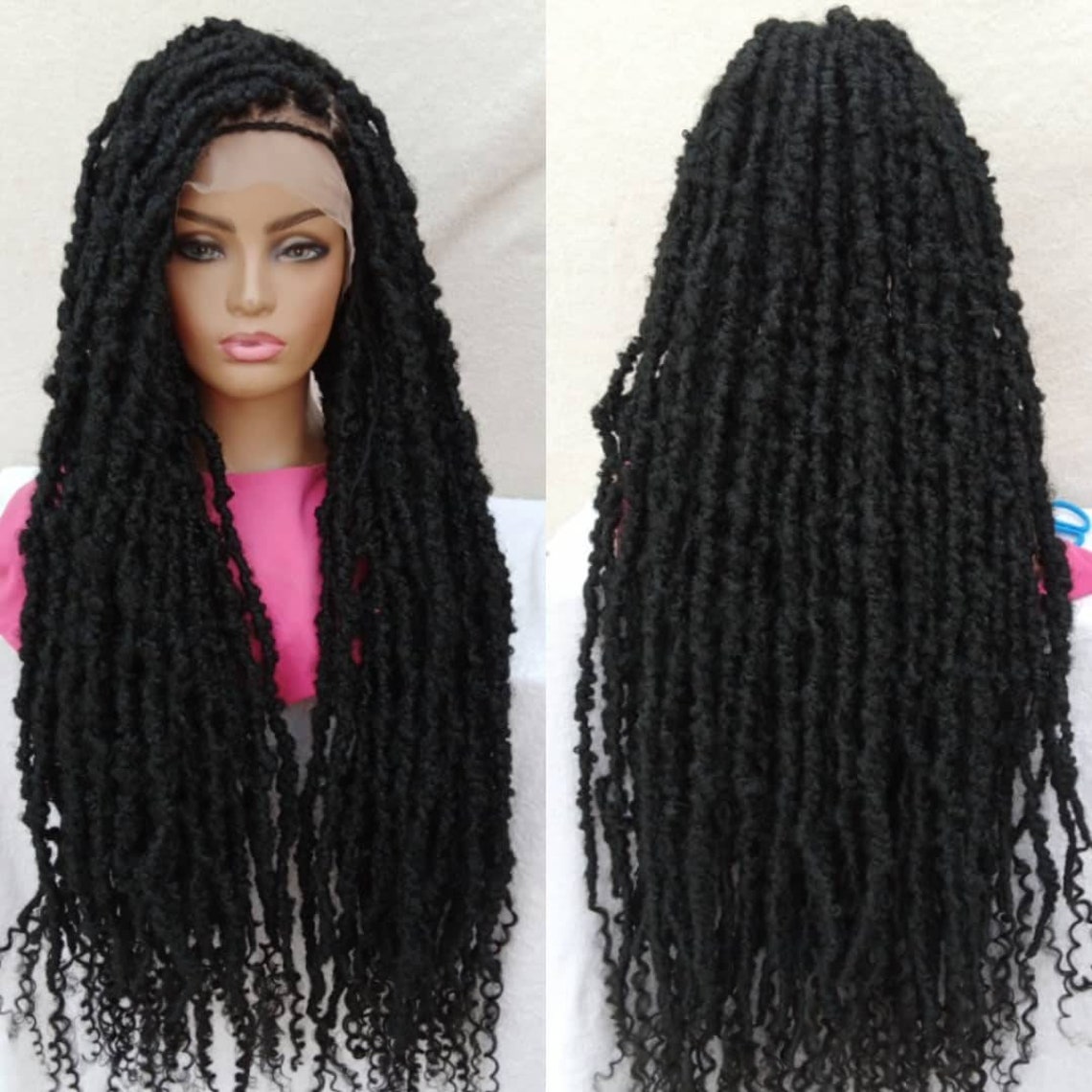Braided wig frontal nappy locsmessy locsbohemain locs Etsy