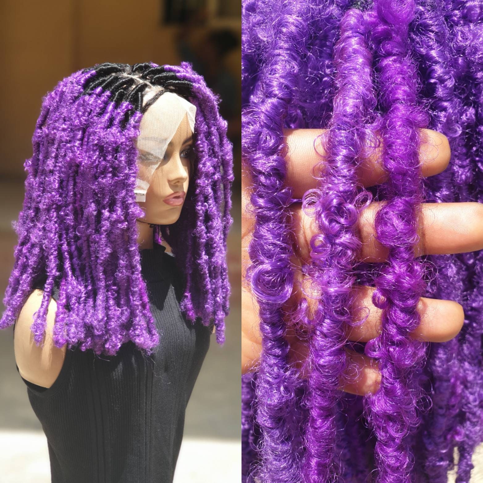 Ombre Purple Messy Butterfly Locs Handmade Locsfaux Locs Etsy