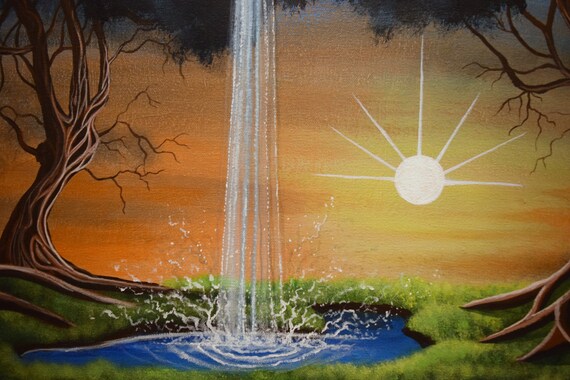 two big fantasy デシャゾー　リンブラッグ　シルクスクリーン絵画 Giant Blue Dream Tree/very Large Original Acrylic Painting/blue