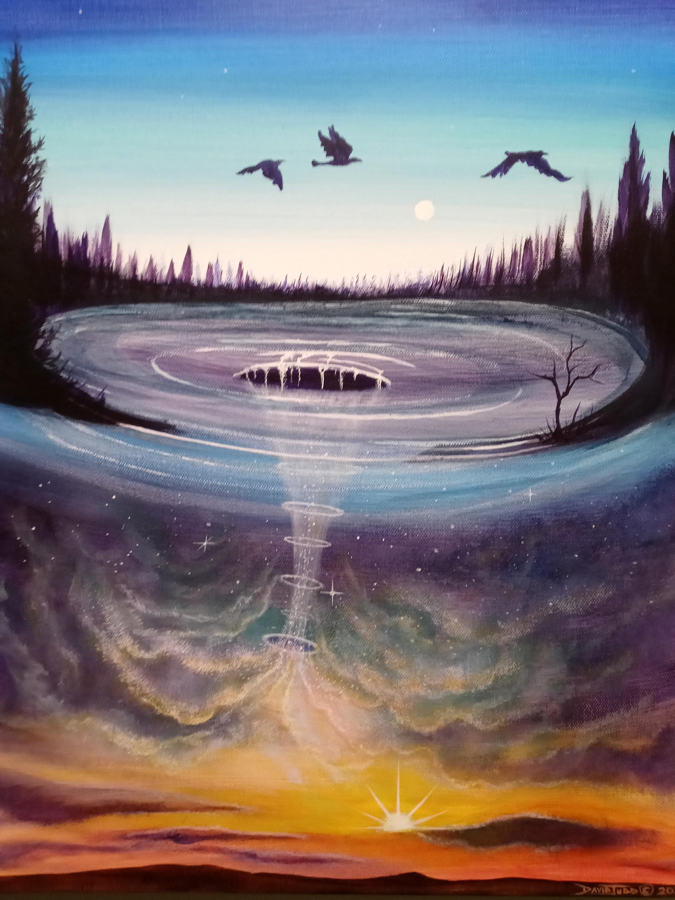 In Through the Outside/original Acrylic Painting/surreal Art/night