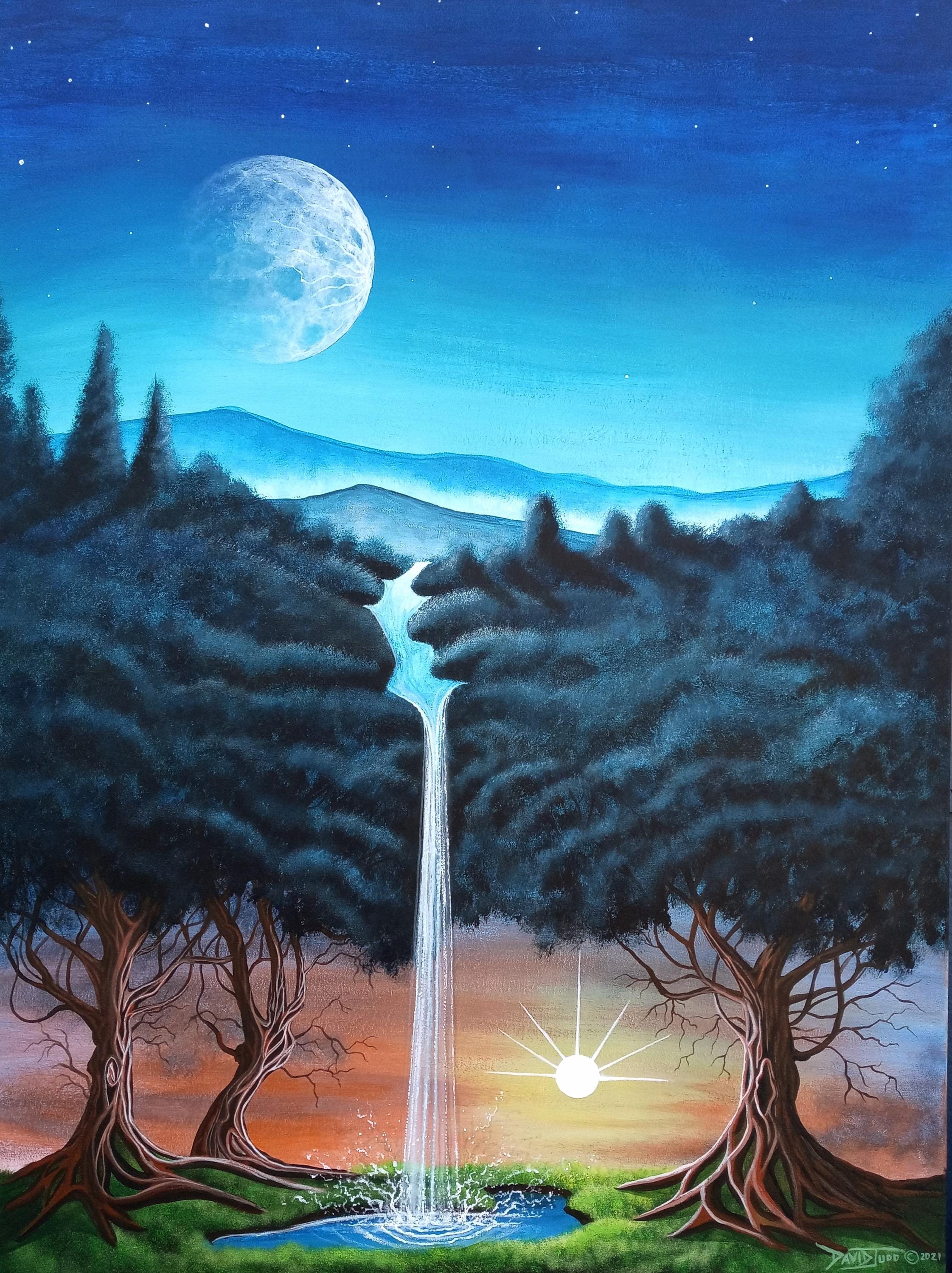 Giant Blue Dream Tree/very Large Original Acrylic Painting/blue