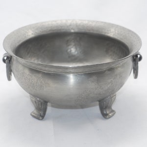 lot nr 14 old vintage tin pewter Swedish bowl branded Svenskt tenn , made in Sweden, stamped, Viking style