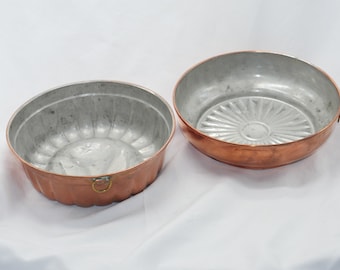 Vintage Copper Kitchen Molds, Swedish Decor Set, nr 885