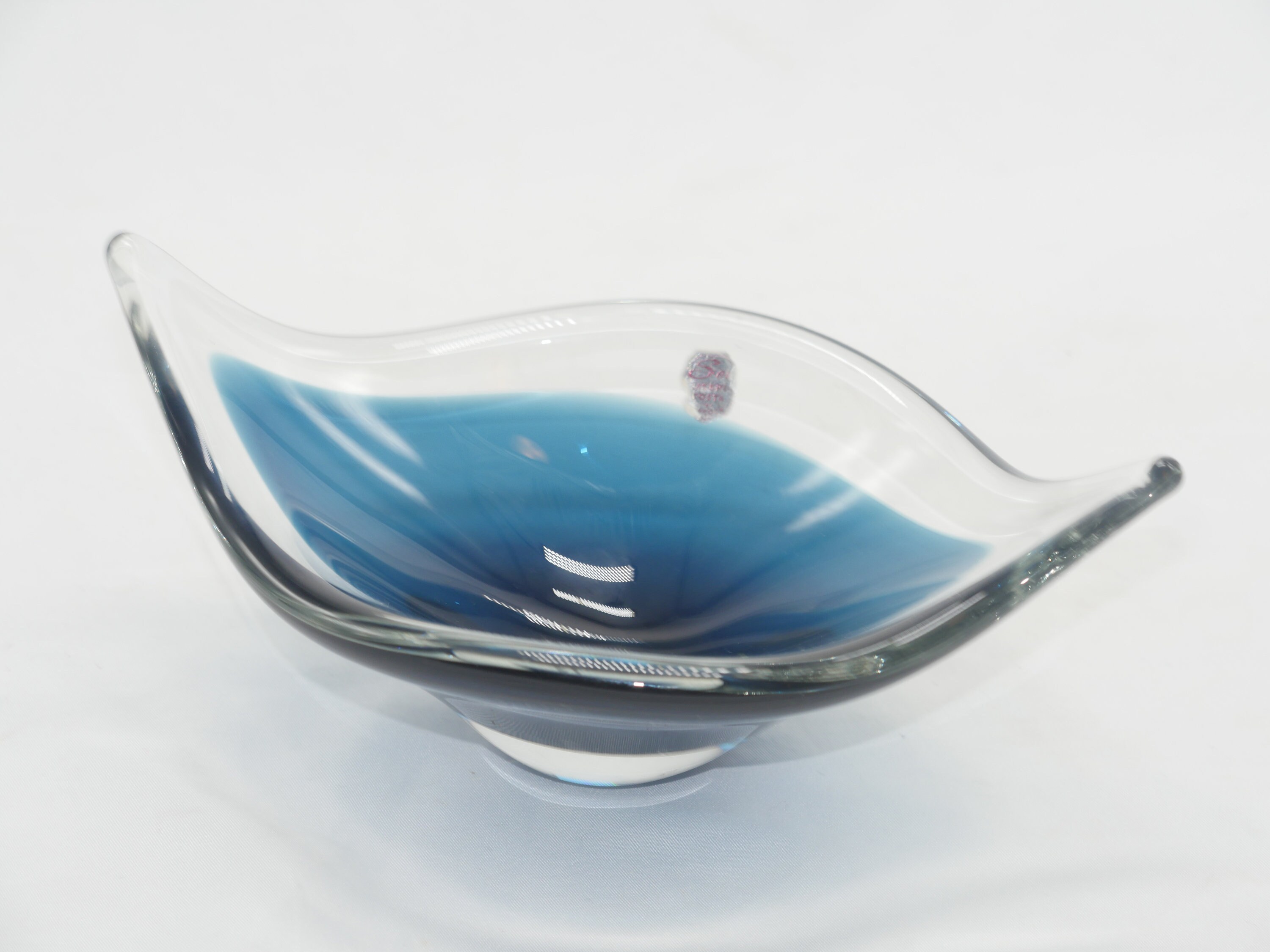 スウェーデン ヴィンテージ アンティーク ガラスボウル 特大 18-19世紀 スウェーデン 古い手吹きの色ガラスボウル鉢 / Sweden