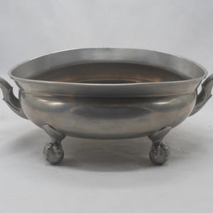 lot nr 987 old vintage antique tin pewter Swedish oval bowl branded Svenskt tenn , made in Sweden, stamped